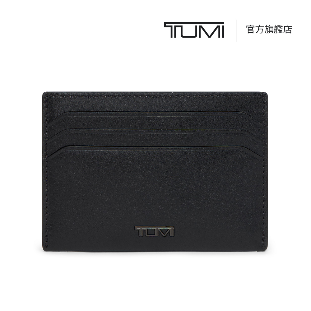 TUMI Nassau 6 卡位纖薄皮革卡片夾 - 消光黑