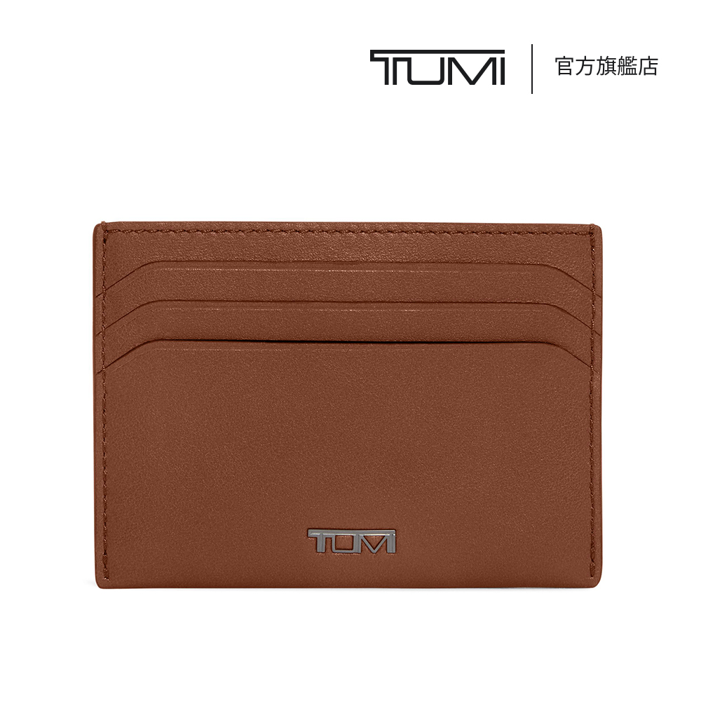 TUMI Nassau 6 卡位纖薄皮革卡片夾 - 深琥珀色