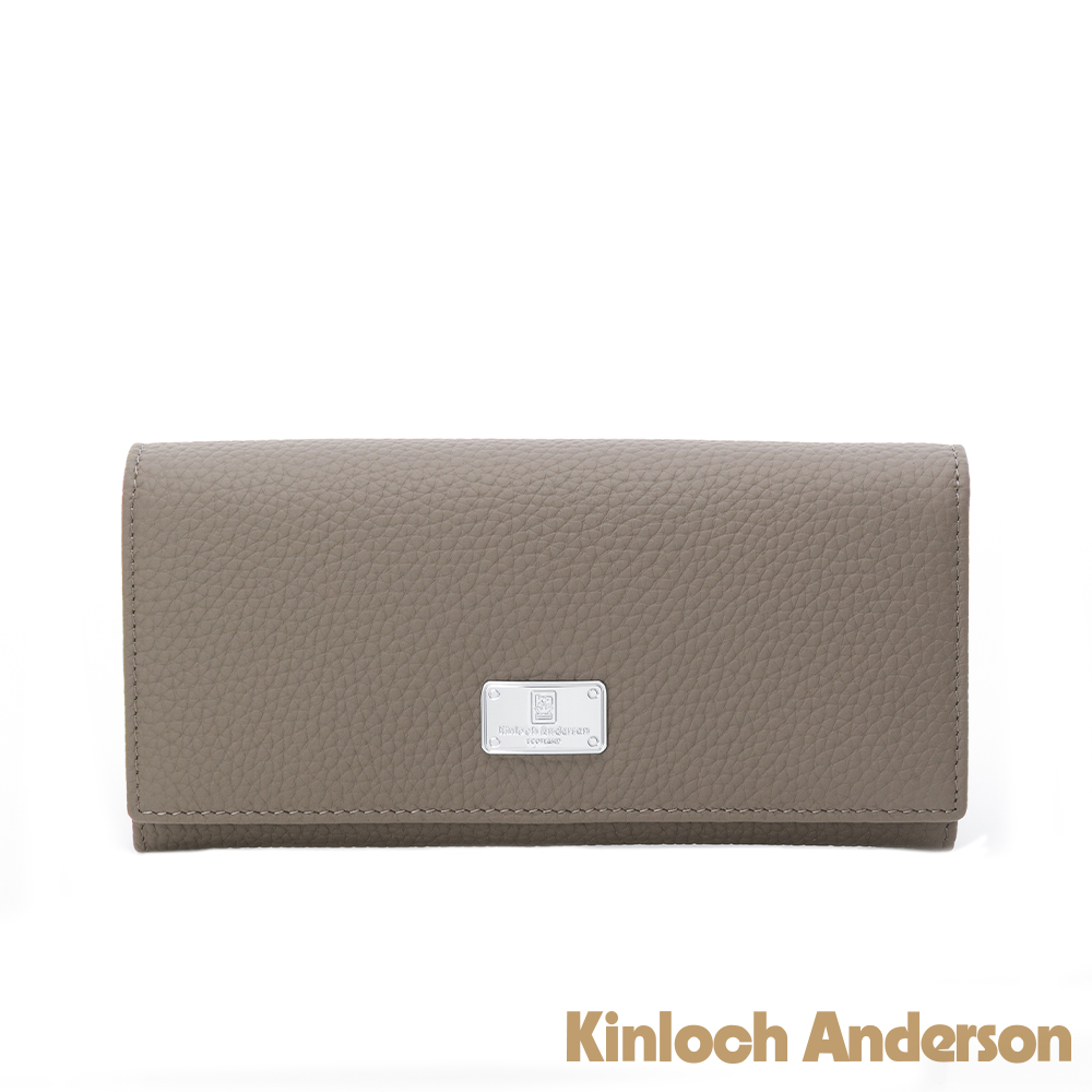Kinloch anderson 金安德森 Aura 金屬LOGO翻蓋壓釦長夾-霧岩灰