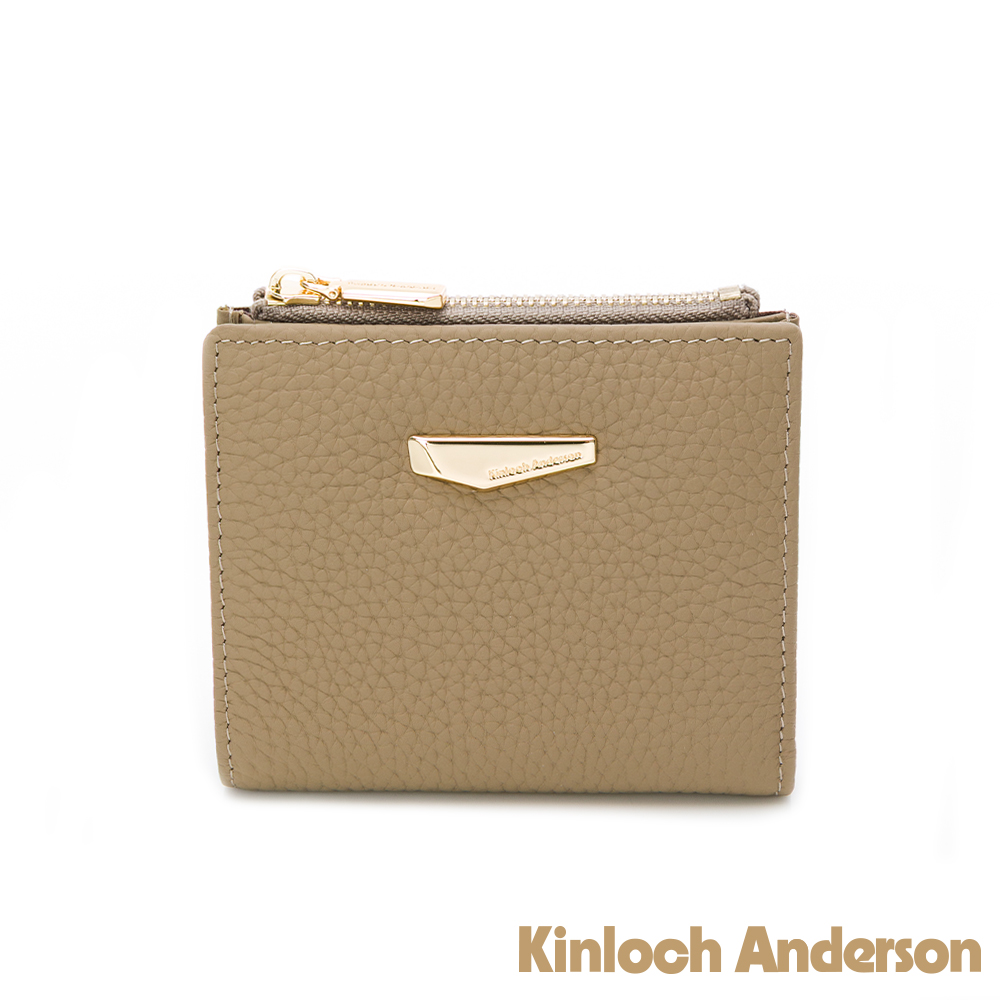 Kinloch anderson 金安德森 Aura 金屬LOGO翻蓋壓釦短夾-暖奶茶