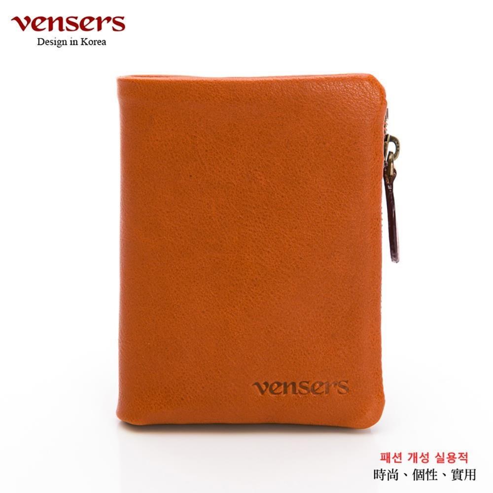 vensers 【vensers】牛皮潮流個性皮夾-(TJ500802棕色短夾)