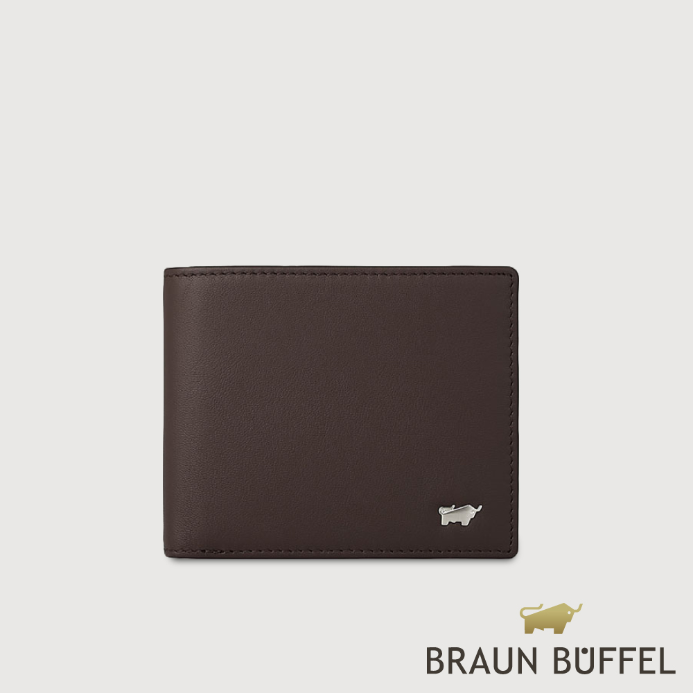 BRAUN BUFFEL 德國小金牛 台灣總代理 彬達 4卡零錢袋皮夾-培土棕/BF584-315-POS
