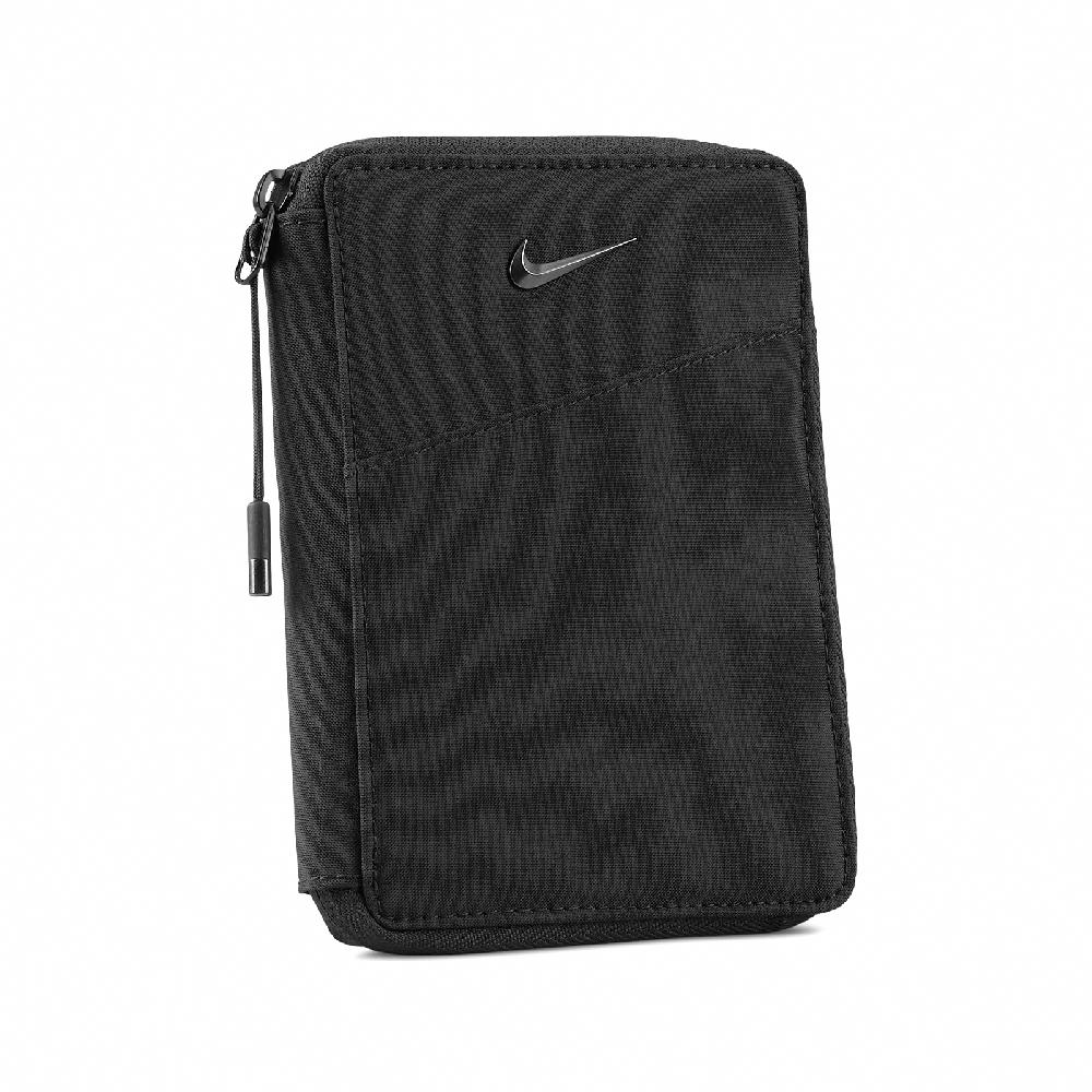 NIKE 耐吉 護照夾 Aura Travel Wallet 黑 尼龍 卡夾 筆套 N101237101-3OS