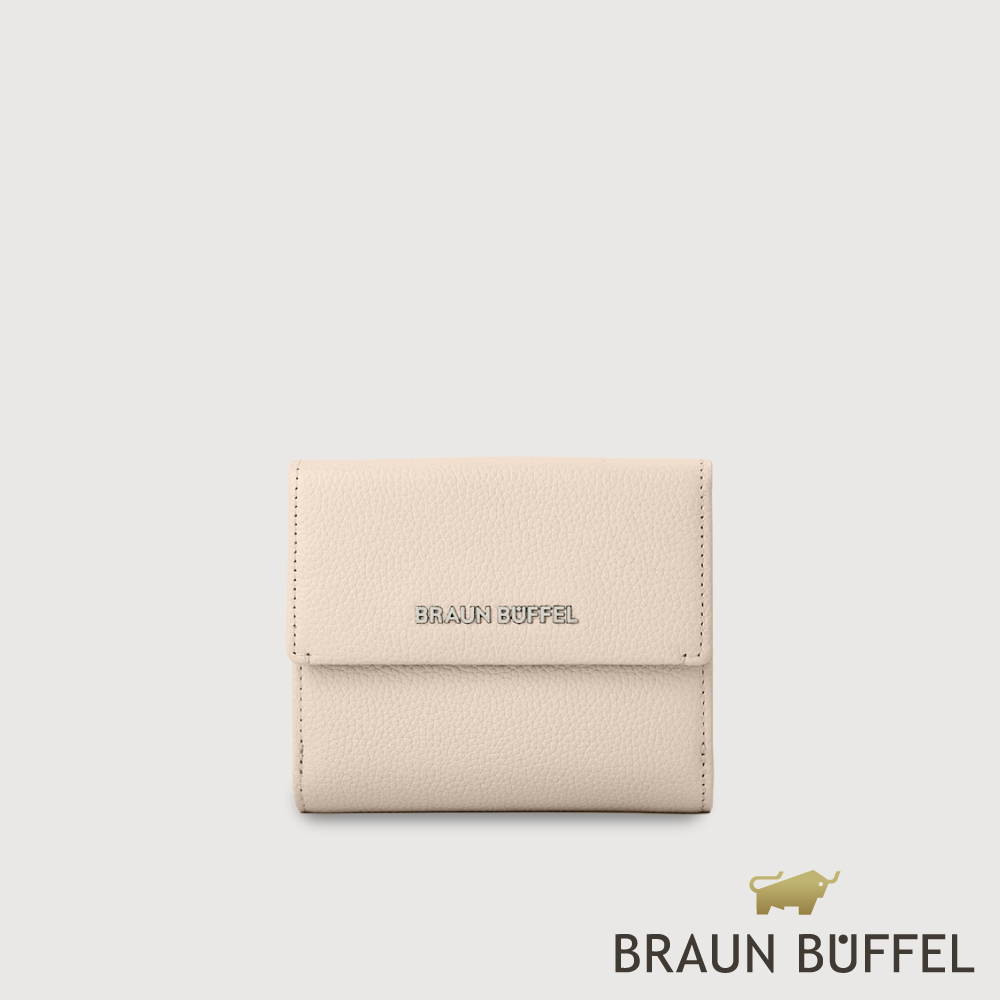 BRAUN BUFFEL 德國小金牛 台灣總代理 薇拉-C 8卡兩折短夾-米白色/BF2004-404-SDR