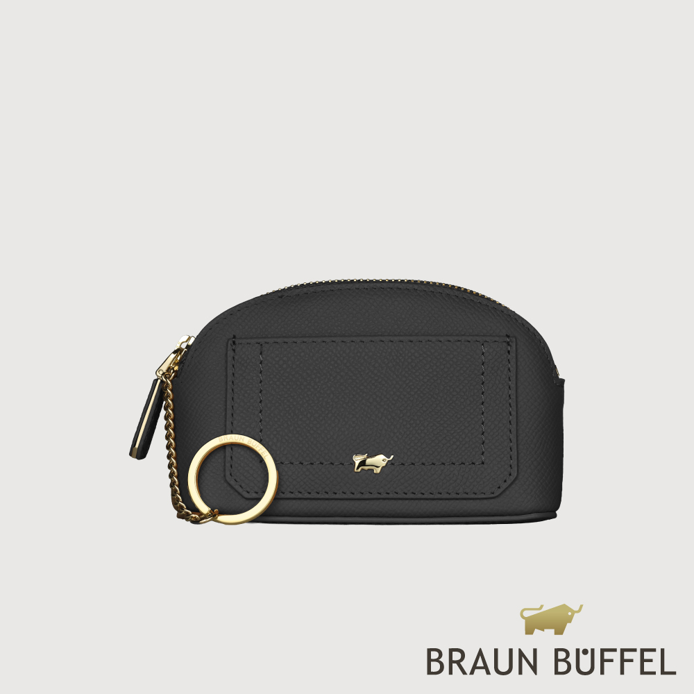 BRAUN BUFFEL 德國小金牛 台灣總代理 婕娜 零錢包-黑色/BF2005-161A-BK