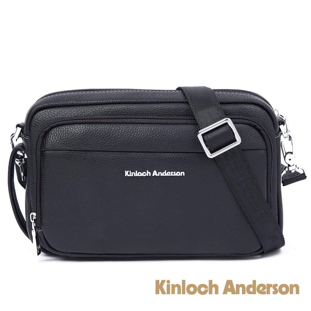 Kinloch anderson 金安德森 STORY 2WAY拉鍊斜背包(中)-黑色