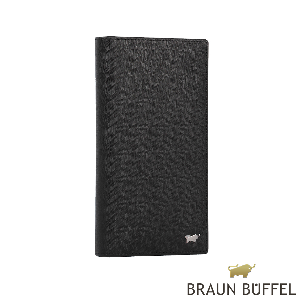 【BRAUN BUFFEL】德國小金牛 HOMME-M紳士系列17卡拉鍊零錢長夾（黯黑）