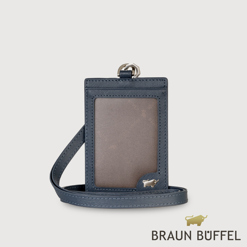BRAUN BUFFEL 德國小金牛 台灣總代理 HOMME-M 壓紋證件夾-深藍色/BF306-600A-MAR