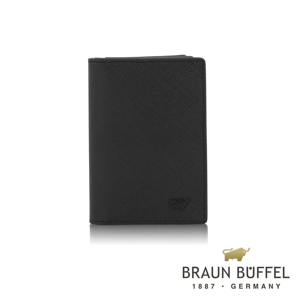 BRAUN BUFFEL 德國小金牛 台灣總代理 洛菲諾P-II 厚型名片夾-黑色/BF347-402-BK