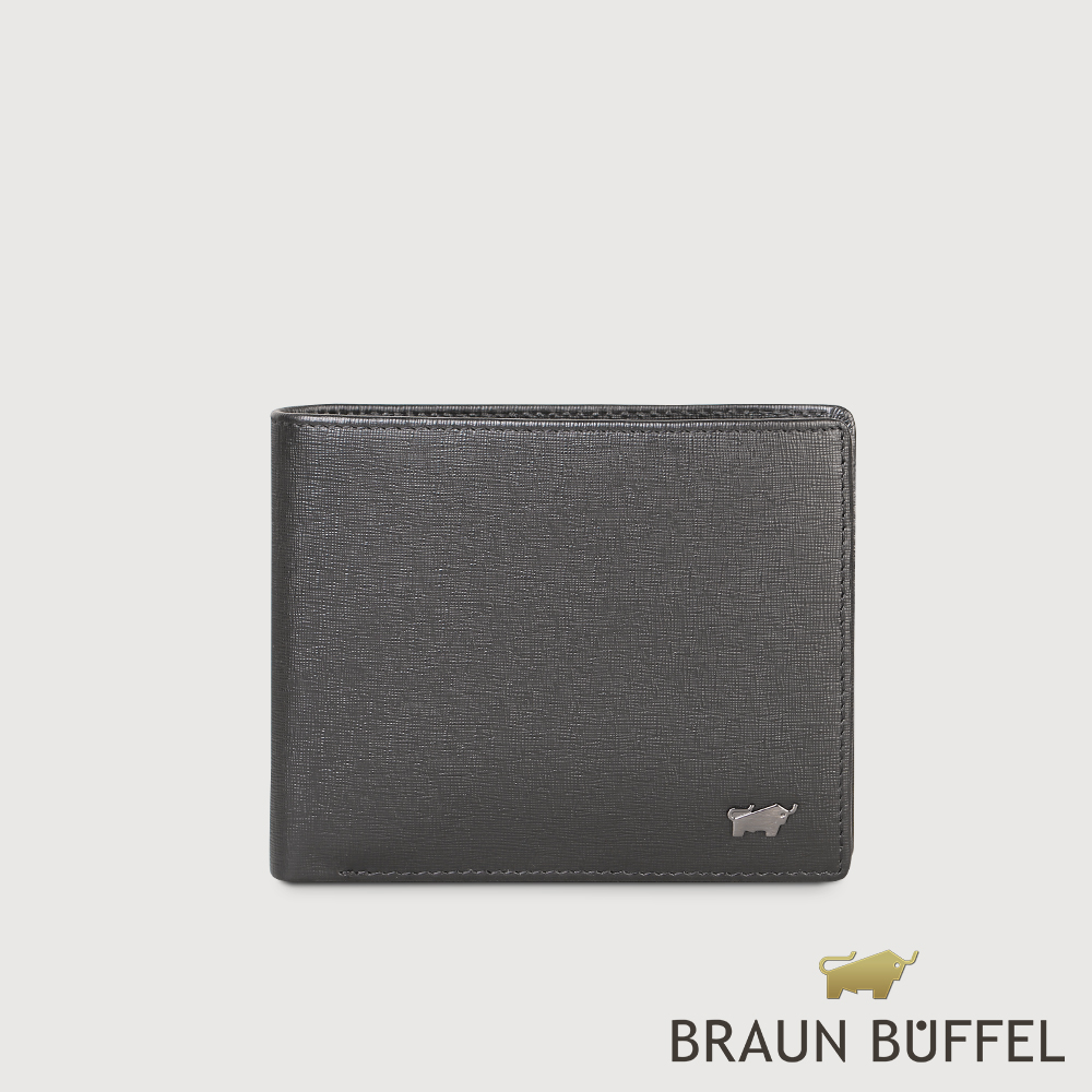 BRAUN BUFFEL 德國小金牛 台灣總代理 瓦拉頓-TW 12卡中間翻透明窗皮夾-黑色/BF537-317-BK（其他規格）