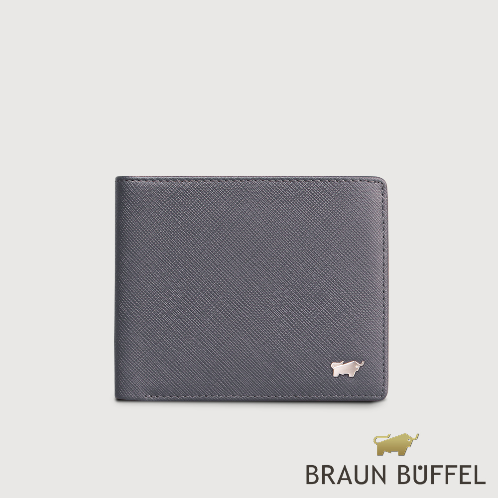 BRAUN BUFFEL 德國小金牛 台灣總代理 尚恩-A 5卡透明窗皮夾-藍色/BF354-316-NY