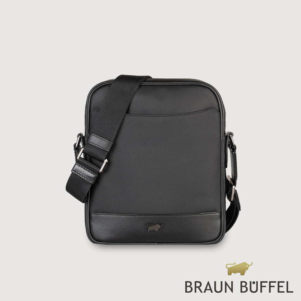 BRAUN BUFFEL 德國小金牛 台灣總代理 湯姆 直式斜背包-黑色/BF542-17-BK