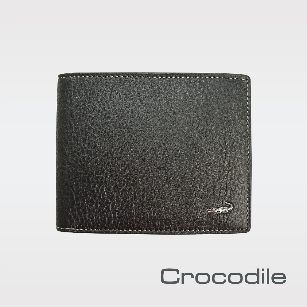 Crocodile 自然摔紋真皮短夾  0203-1101