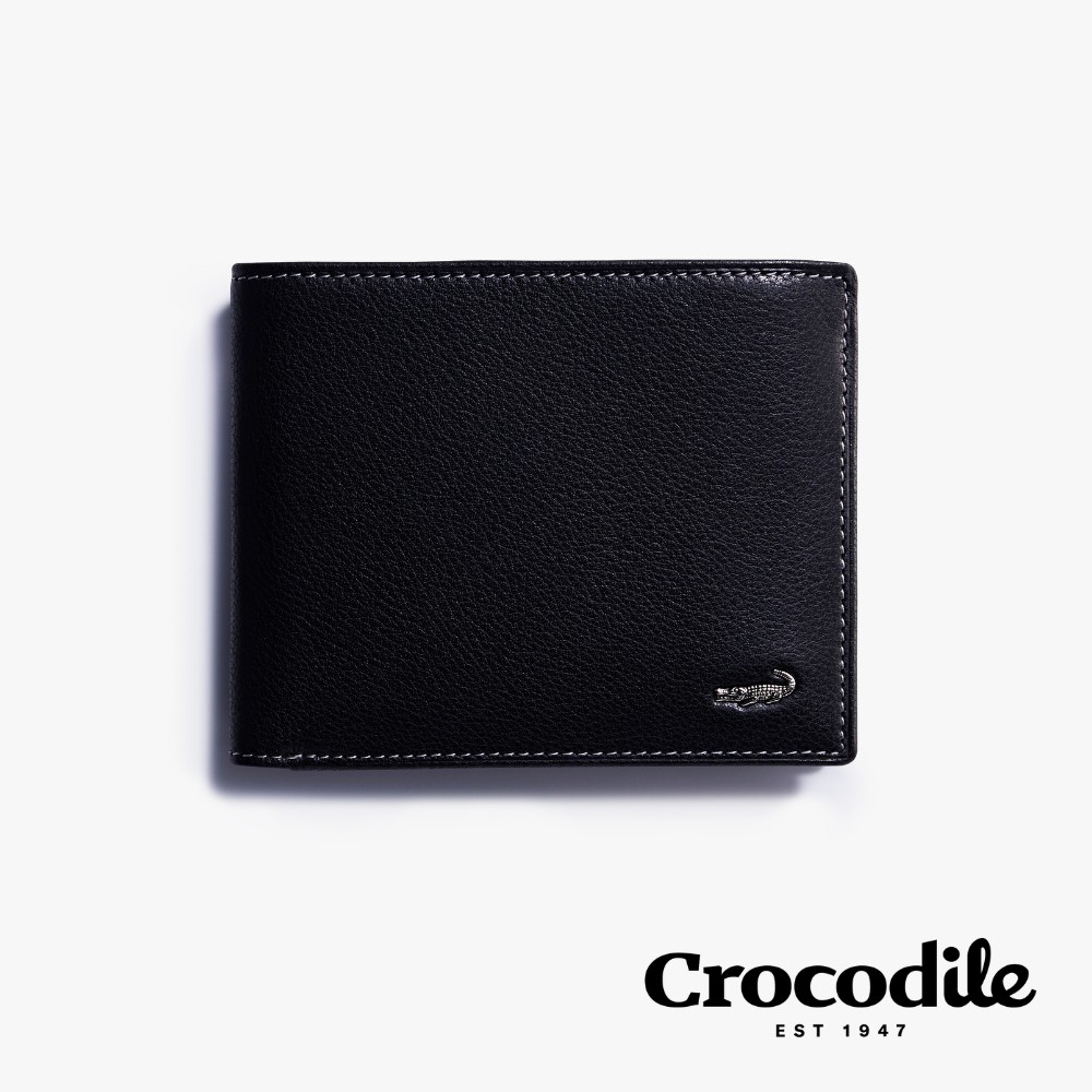 Crocodile 自然摔紋真皮短夾  0203-1101