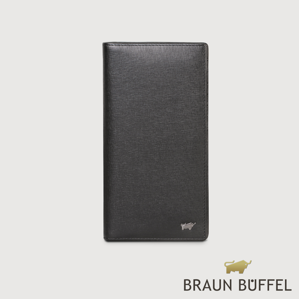 BRAUN BUFFEL 德國小金牛 台灣總代理 瓦拉頓-TW 15卡兩折長夾-黑色/BF537-301-BK