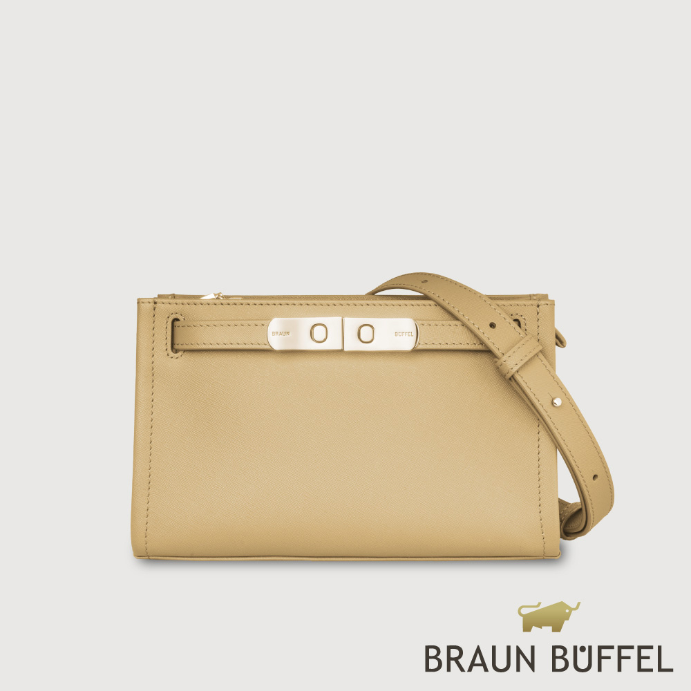 BRAUN BUFFEL 德國小金牛 台灣總代理 尤妮爾 斜背包-淺棕色/BF867-11-CR