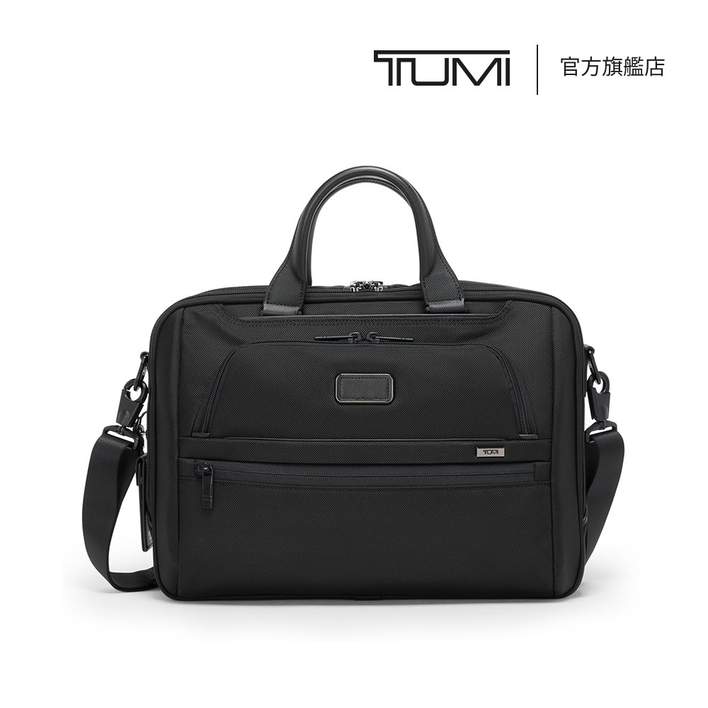 TUMI Alpha 中型 15 吋筆電彈道尼龍公事包 - 黑色