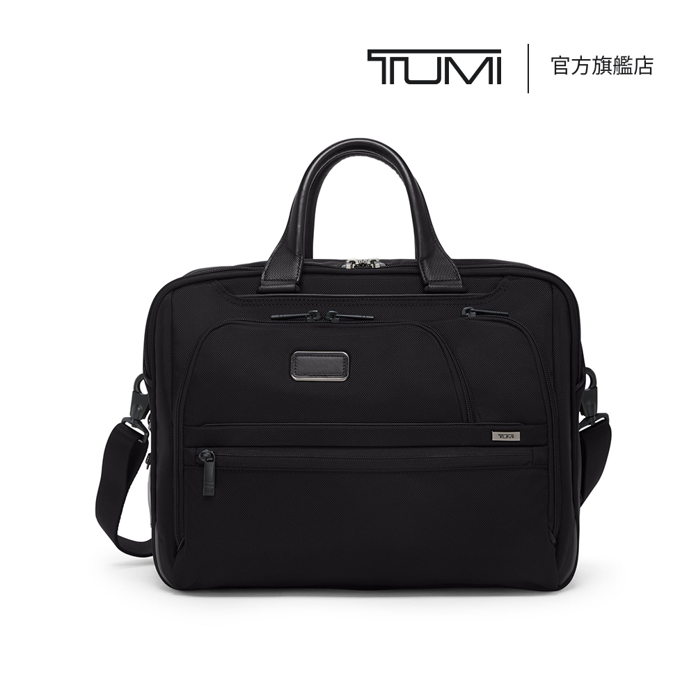 TUMI Alpha 中型 15 吋筆電可擴展彈道尼龍公事包 - 黑色