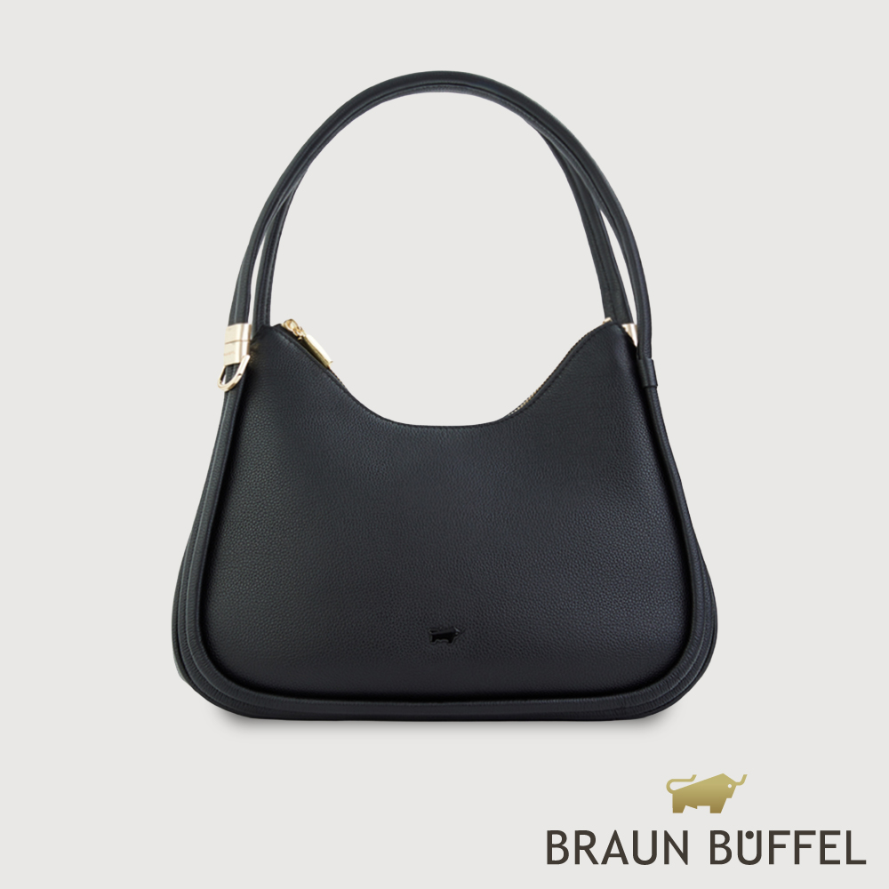 BRAUN BUFFEL 德國小金牛 台灣總代理 波 肩包-黑色/BF870-27-BK