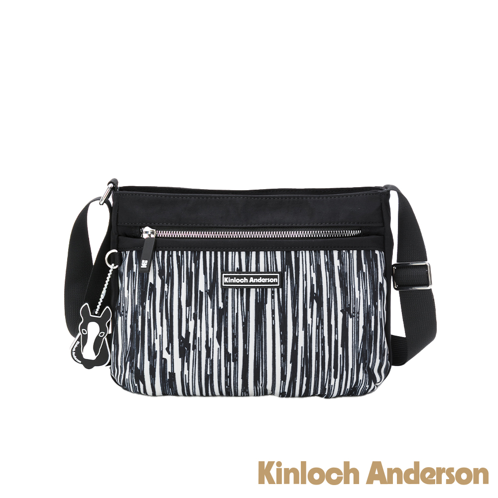 Kinloch anderson 金安德森 ROVE 刷紋休閒斜側包-線條黑