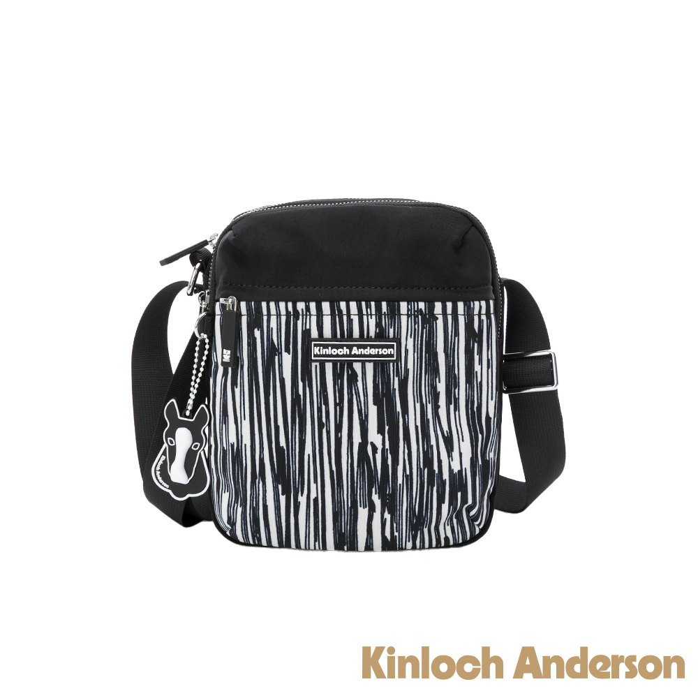 Kinloch anderson 金安德森 ROVE 刷紋俐落斜側包-線條黑