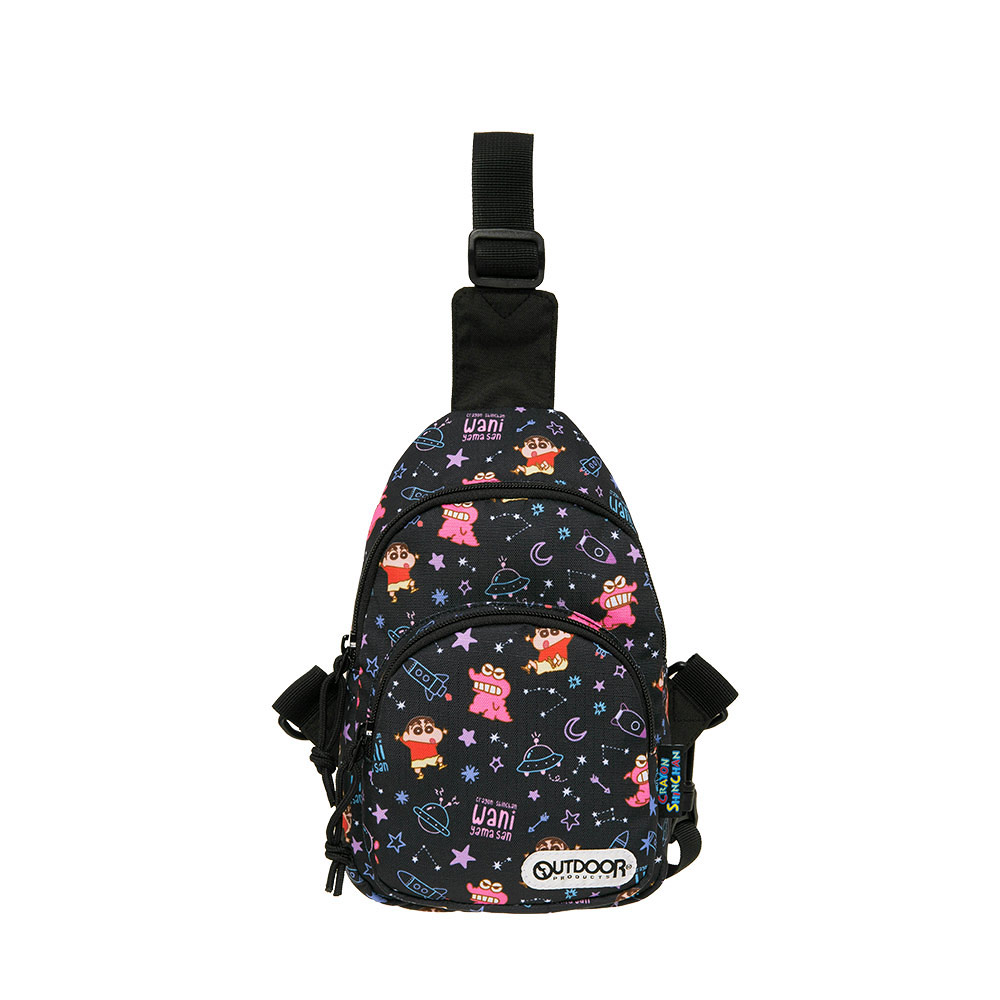 OUTDOOR Crayon Shinchan蠟筆小新鱷魚阿山單肩包-黑色 ODCS24H02BK