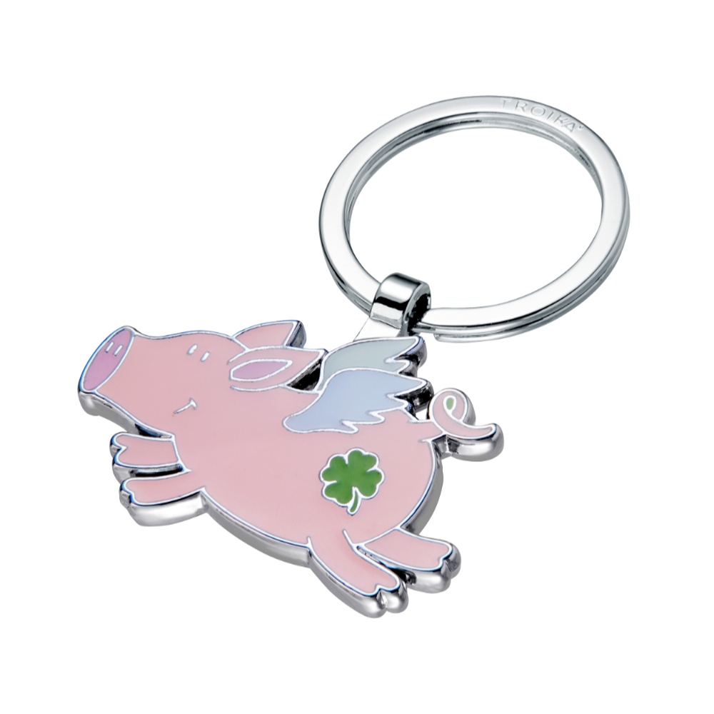 TROIKA 梅森巴赫 LUCKY PIG 幸運豬金屬鑰匙圈 四葉草吊飾