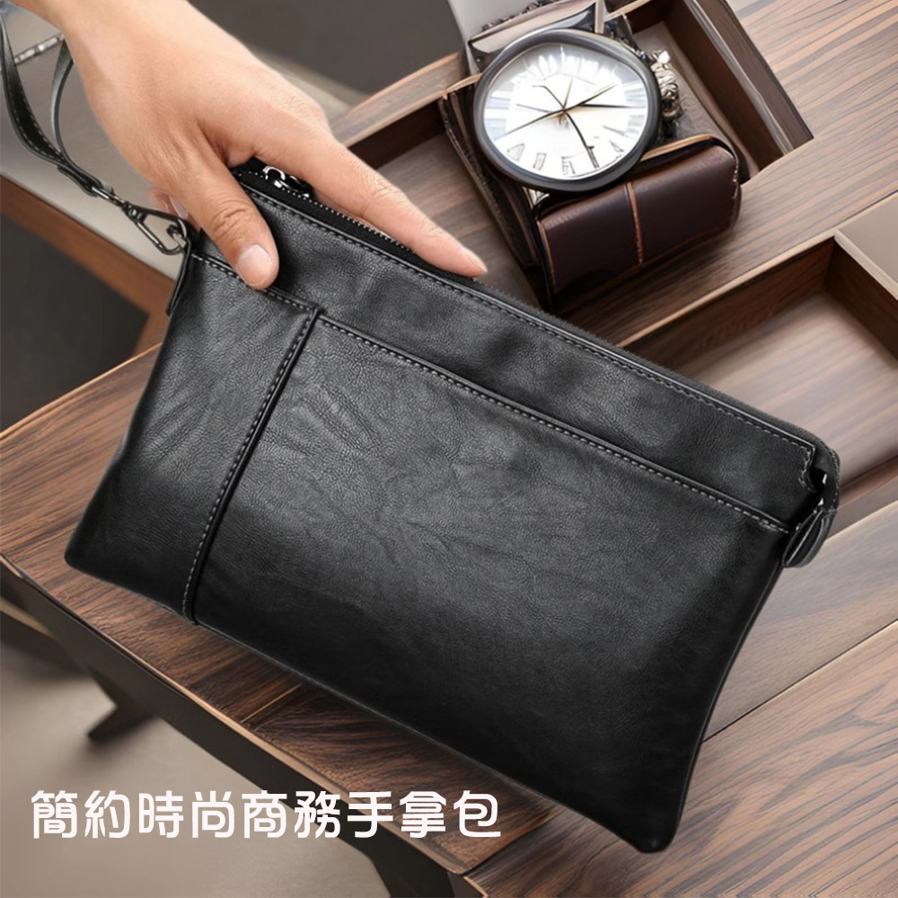 BONum 博紐 簡約時尚商務手拿包 信封包 手機包(男用 外出包 商務 休閒 小包)