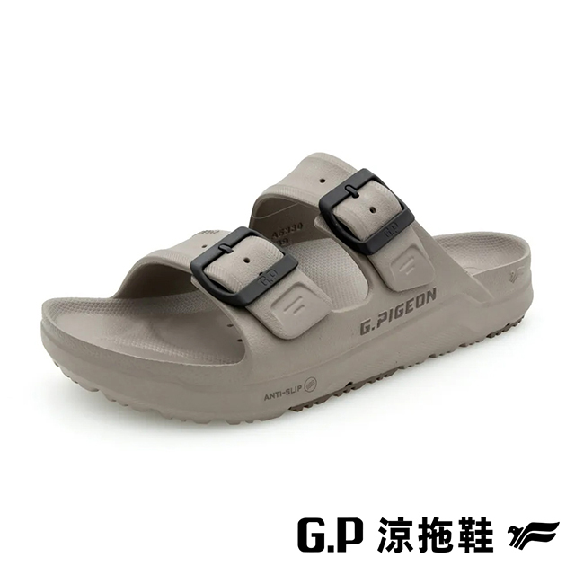 G.P 啟蒙 (男)AQUOS綠藻舒適機能水行鞋 拖鞋 男鞋-灰褐色