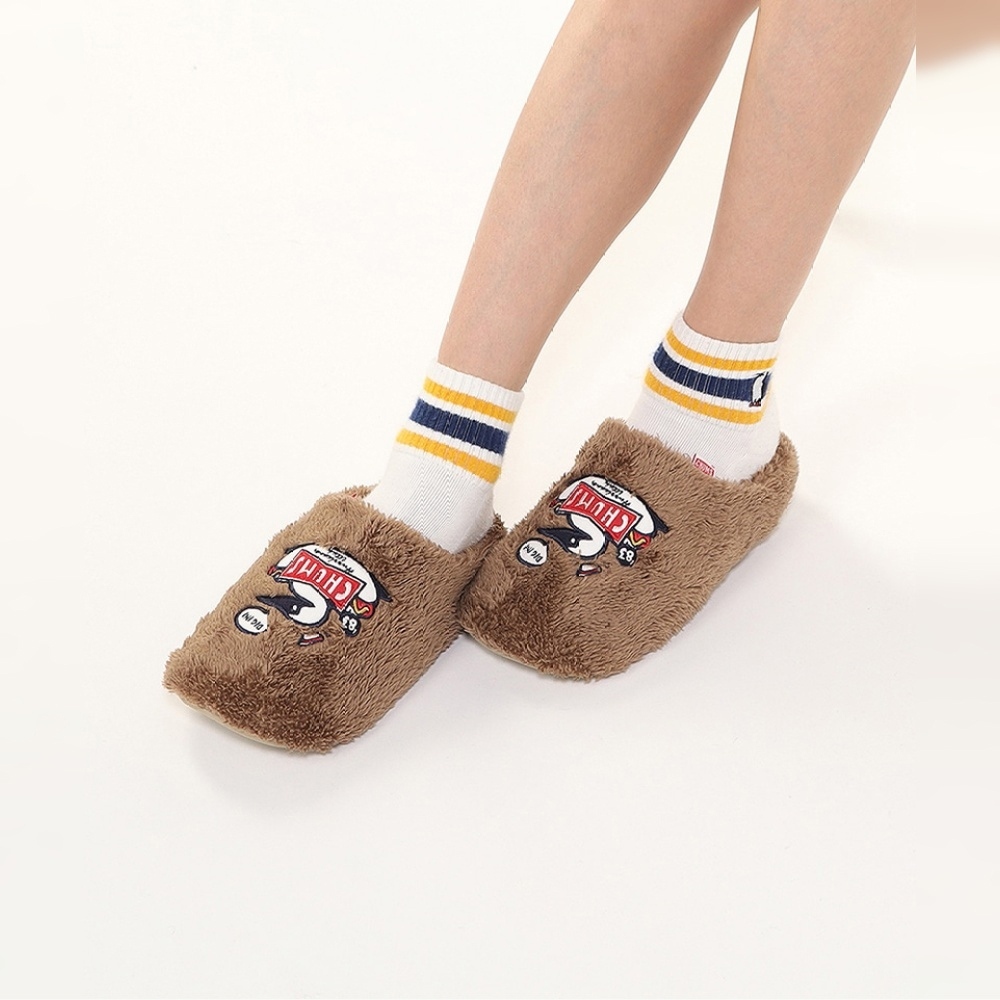 CHUMS HOME Fleece Chillax Slipper 男女 保暖居家拖鞋 卡其綠 CH061140M022