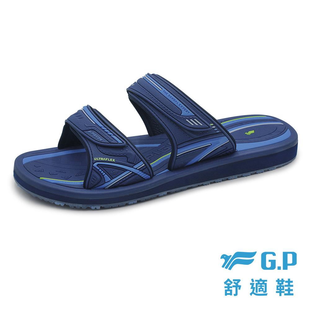 G.P 啟蒙 【G.P】男款高彈性舒適雙帶拖鞋G6159M-20 藍色 (SIZE:40-44 共二色)
