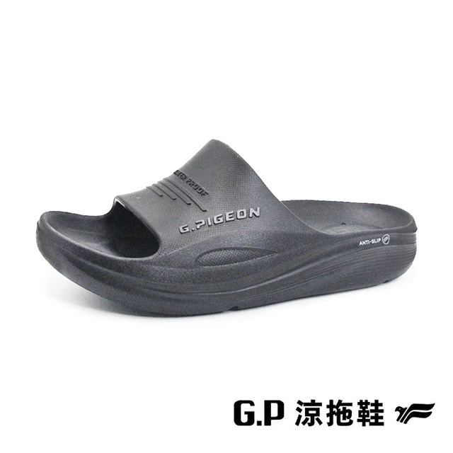 G.P 啟蒙 (男女共同款)AQUOS綠藻雲端回彈蹦迪鞋 拖鞋 男女鞋-黑色