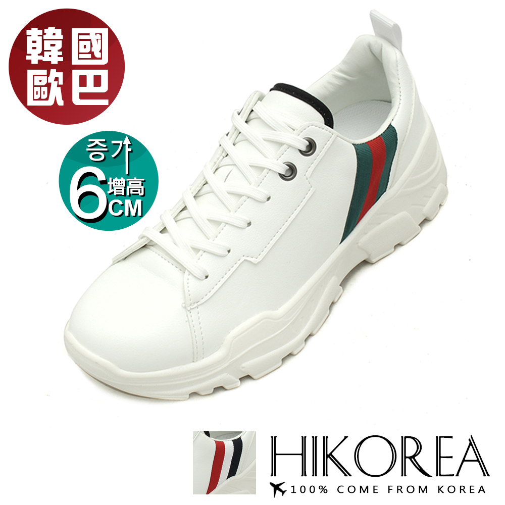 HIKOREA 韓國空運/正韓製男款彩色織帶休閒增高6CM老爹鞋(73-469/共二色/現貨+預購)