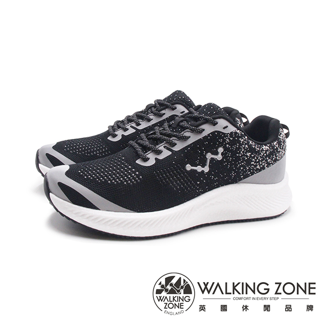 WALKING ZONE (男)3M防油水夜視止滑休閒鞋 男鞋-銀黑色