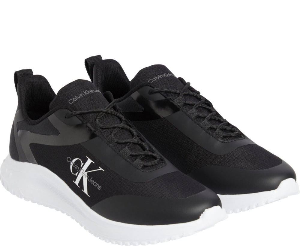 Calvin Klein EVA RUNNER LOW LACE 板鞋 平底鞋 時尚運動鞋 休閒鞋 黑色男款鞋