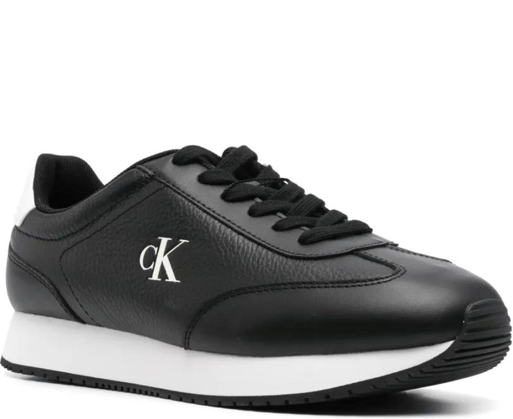 Calvin Klein RUNNER LACE UP 板鞋 平底鞋 時尚運動鞋 休閒鞋 黑色男款鞋