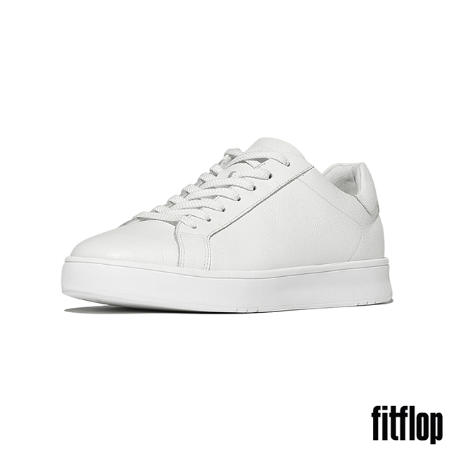 FitFlop RALLY II 摔紋皮革休閒鞋-男(都會白)