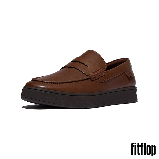 FitFlop RALLY 皮革便士樂福鞋-男(巧克力色)