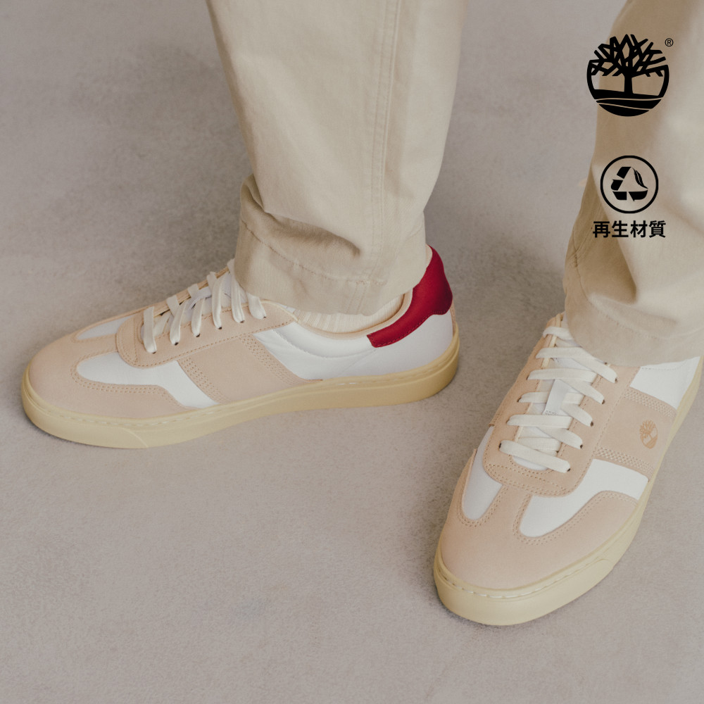 Timberland 男款白色皮革休閒鞋｜A43GGAFX
