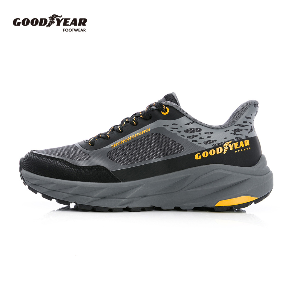 Goodyear 固特異 3E防潑水越野運動鞋/男 3E寬楦 防潑水 耐磨 抓地 黑黃(曠野M1-GAMR63804)