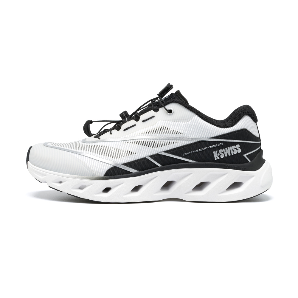 K-SWISS 經典運動鞋 TUBES LITE 休閒 男鞋 白黑银色 04962-198-M