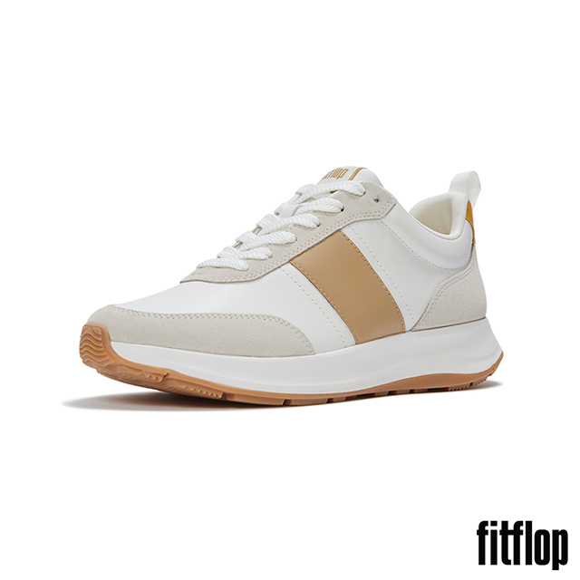 FitFlop F-MODE FLOW 皮革/麂皮休閒鞋-男(都會白/淡沙色)