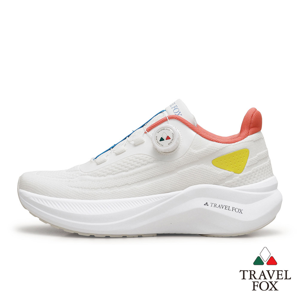 TRAVEL FOX 旅狐 男鞋 Santa Monica 城市漫步旋鈕快扣輕量運動風休閒鞋(926611-033 曦光白)
