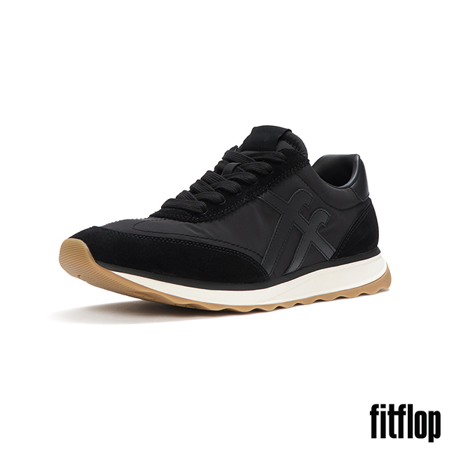 FitFlop RETRO-Q FF 布料/麂皮運動風休閒鞋-男(黑色)