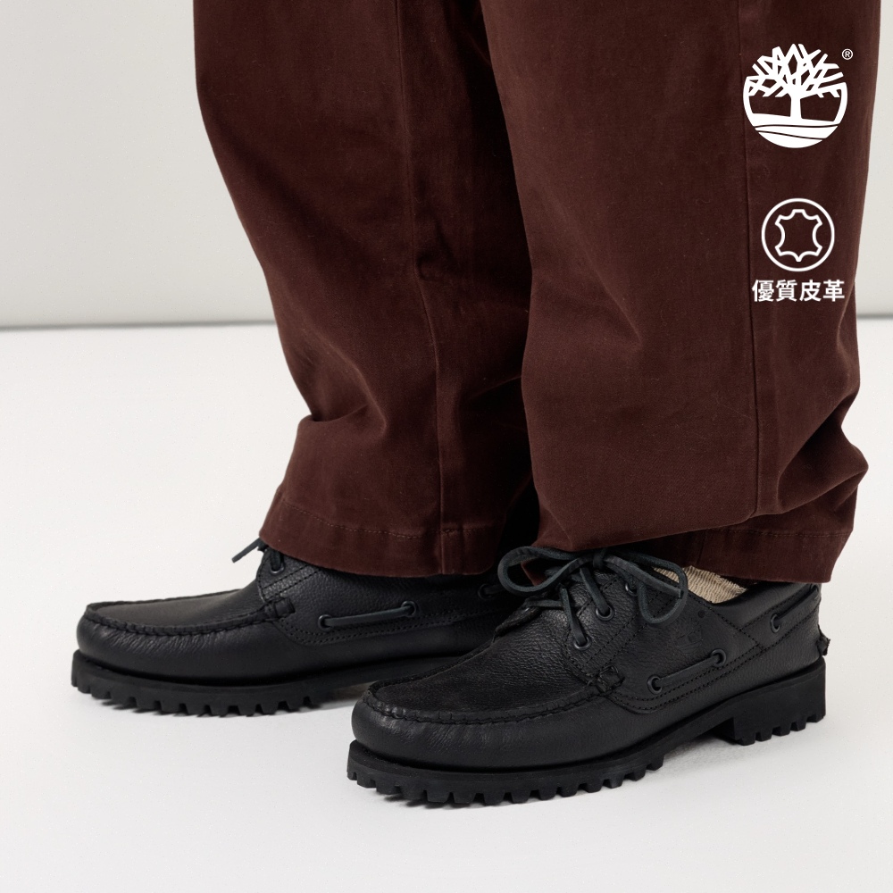 Timberland 男款黑色特別款Timberland R Authentic三孔帆船鞋|A2PDQANI