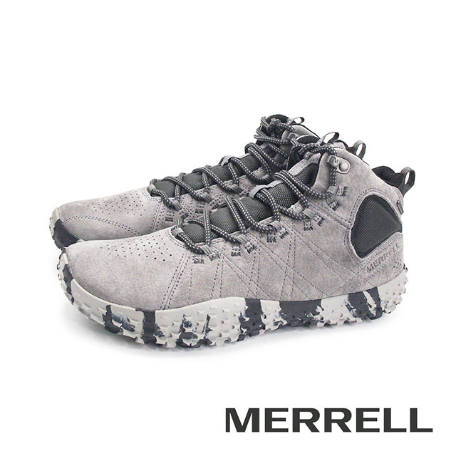 Merrell 邁樂 (男)Wrapt Mid Wp 中筒麂皮休閒鞋 男鞋-深灰色