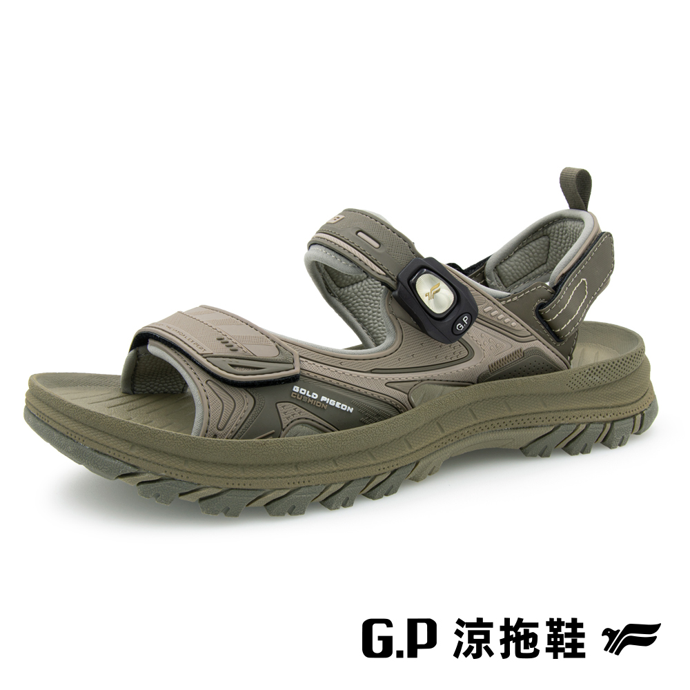 G.P 啟蒙 男款綠藻科技舒適磁扣兩用涼拖鞋 G9584M-61 橄欖綠 (SIZE:40-44 共二色)