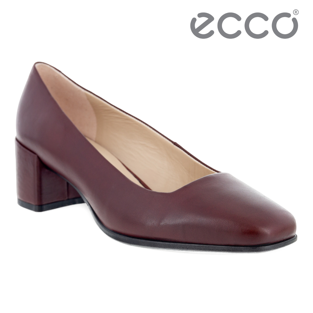 Ecco Shape 35 Squared 時裝粗跟方頭高跟鞋女鞋 深酒紅 Pchome 24h購物