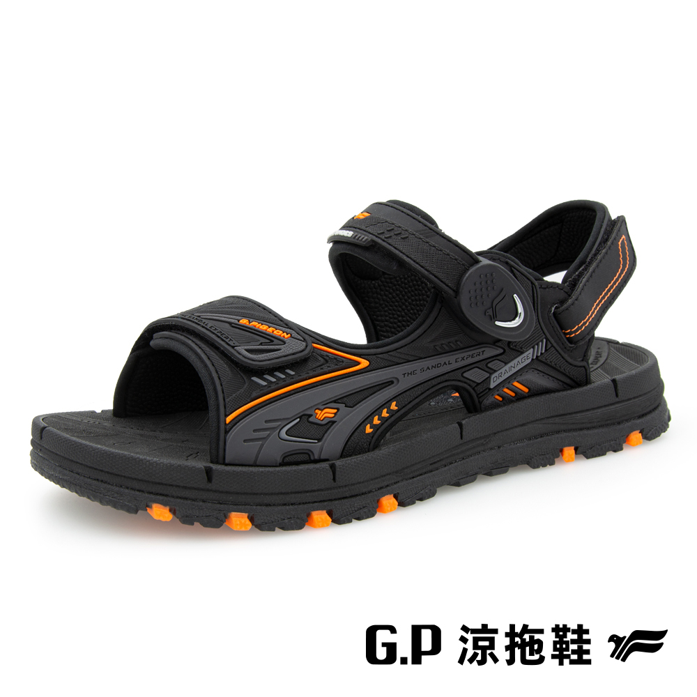 G.P 啟蒙 【G.P 男款戶外越野舒適磁扣兩用涼拖鞋】G9575-42 橘色 (SIZE:37-44 共二色)