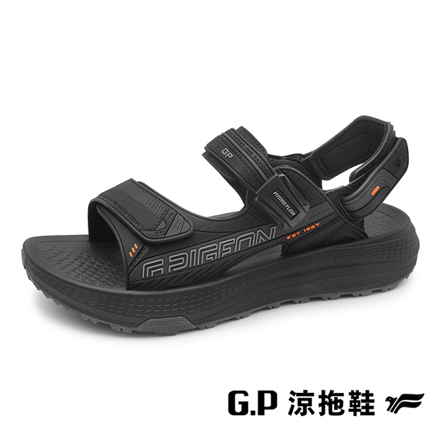 G.P 啟蒙 (男)機能兩用減壓修復足弓涼拖鞋 男鞋-黑橘色